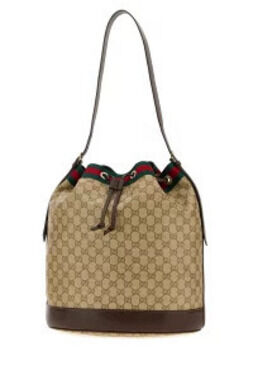 Gucci Handbag Bucket Canvas Bag GG Shoulder Pouch Black